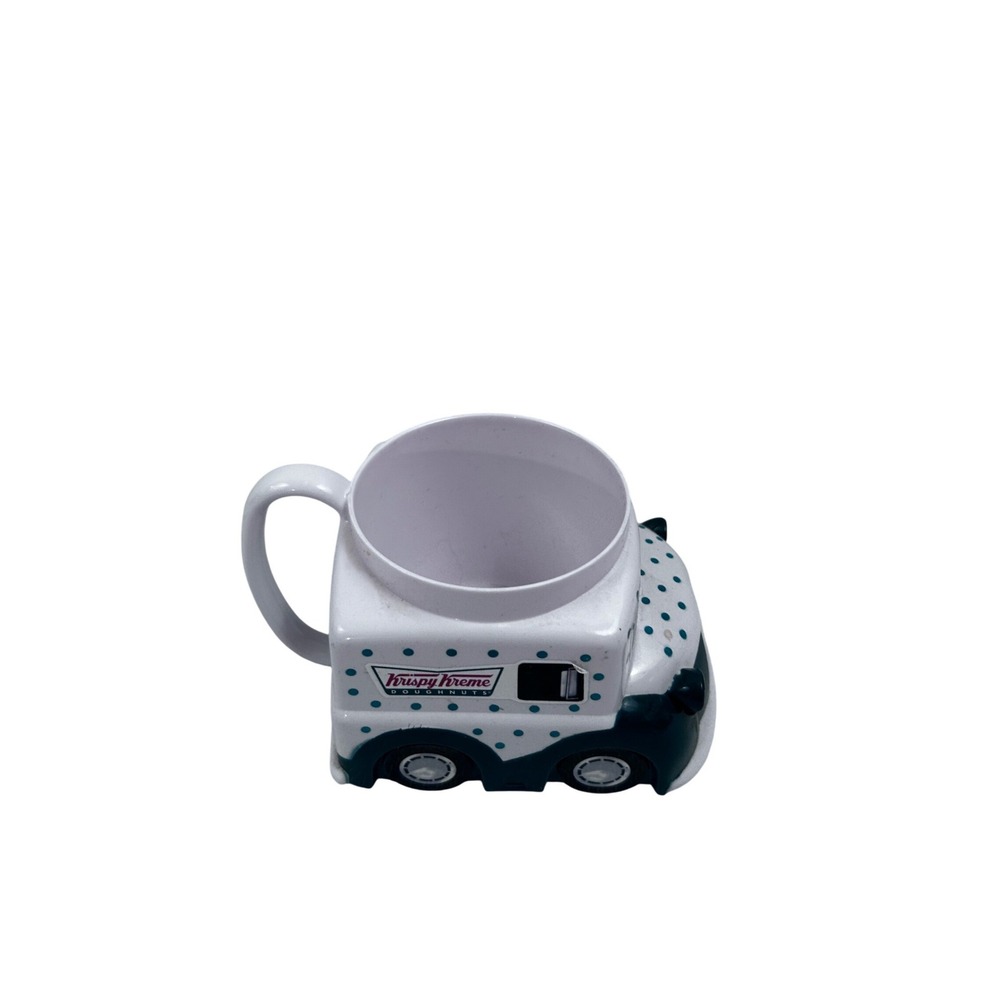 Krispy Kreme Plastic Truck Mug OS White Green Polka Dot Novelty Cup Unisex